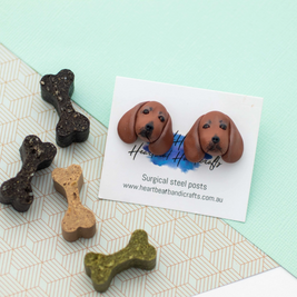 Handmade Polymer Clay Dog Stud Earrings - Multiple Breeds Available!