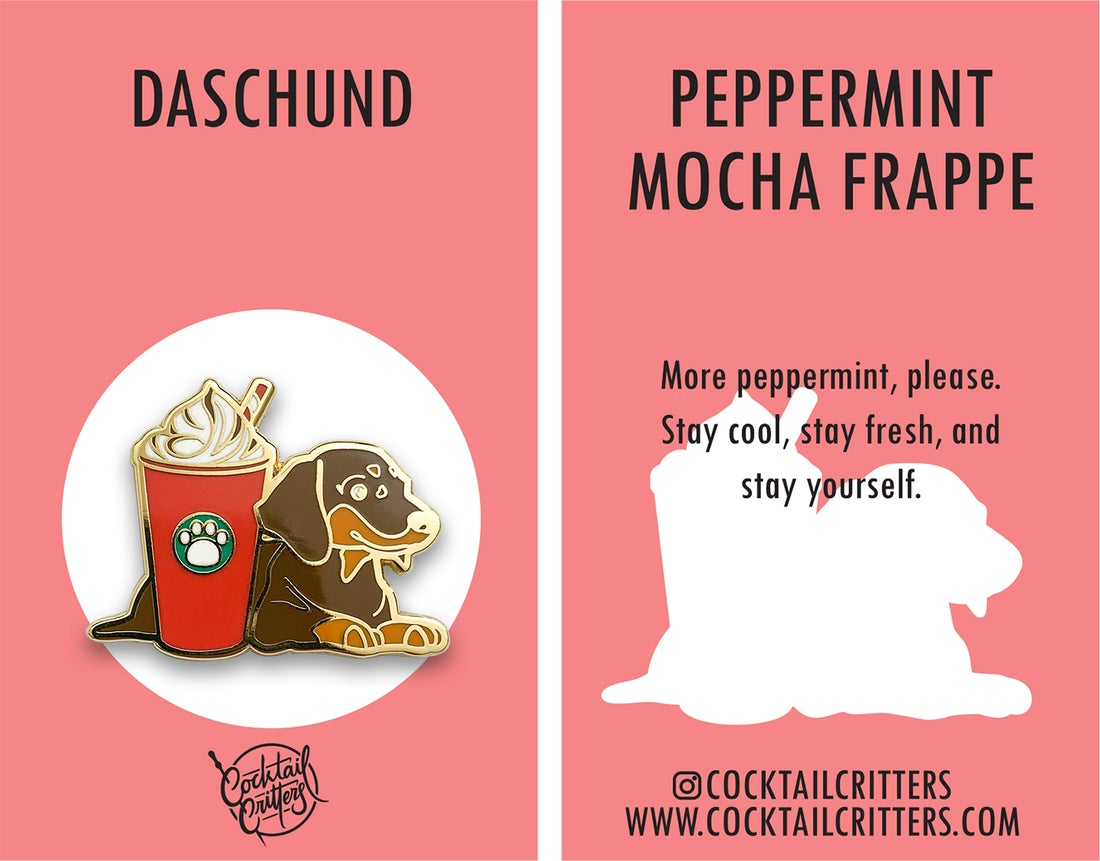 Dogs with Drinks Enamel Pins