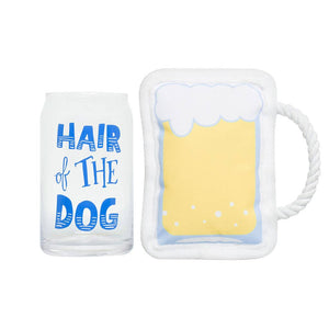 Hair of the Dog Gift Set:  Drinking Glass & Dog Toy