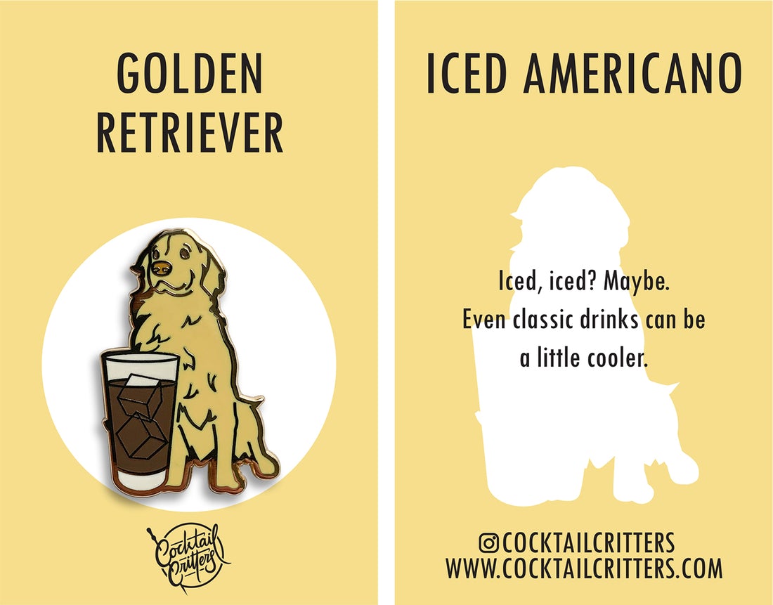 Dogs with Drinks Enamel Pins