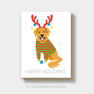 Happy Holidays Breed Specific Cards by Lili Chin