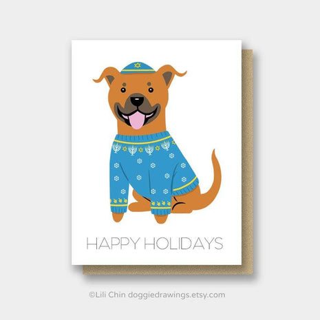 Happy Holidays Breed Specific Cards by Lili Chin