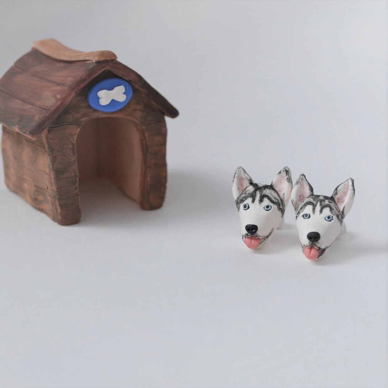 Handmade Polymer Clay Dog Stud Earrings - Multiple Breeds Available!