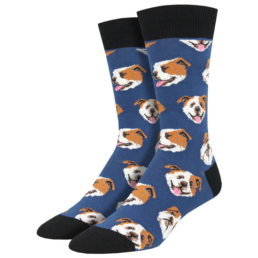 Men's Bulldog Socks - Blue