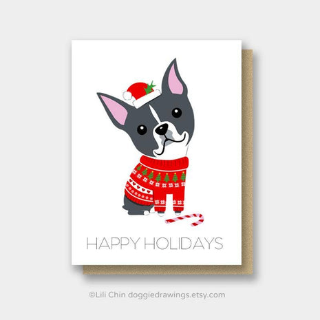 Happy Holidays Breed Specific Cards by Lili Chin