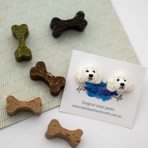Handmade Polymer Clay Dog Stud Earrings - Multiple Breeds Available!