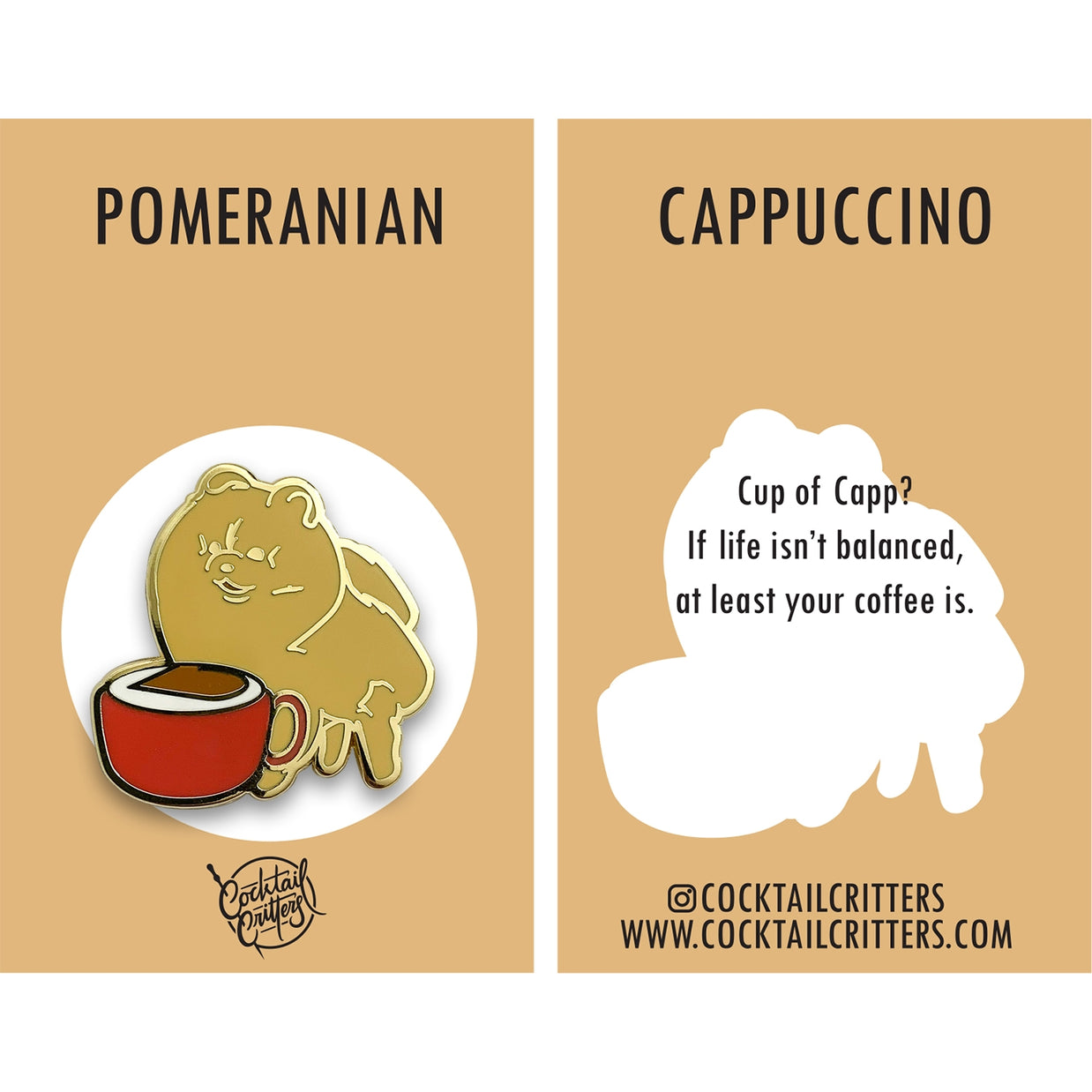 Dogs with Drinks Enamel Pins