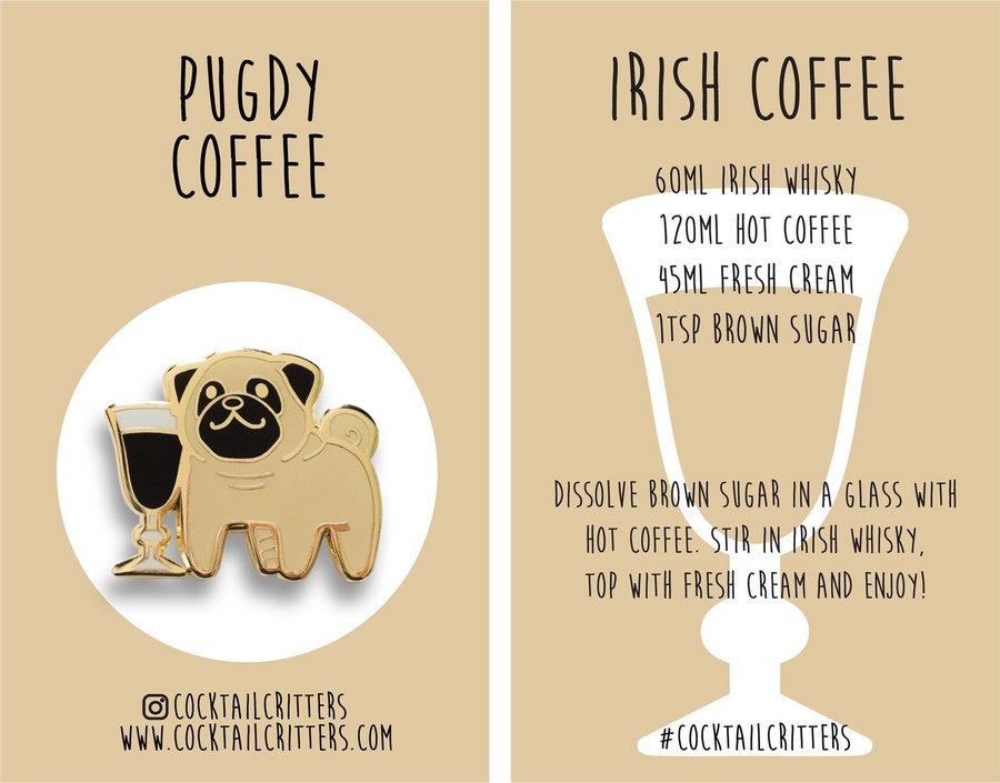 Dogs with Drinks Enamel Pins