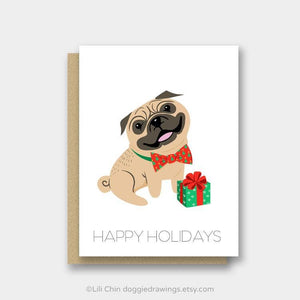 Happy Holidays Breed Specific Cards by Lili Chin