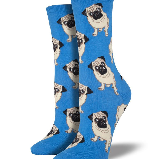 Pug Socks in Blue