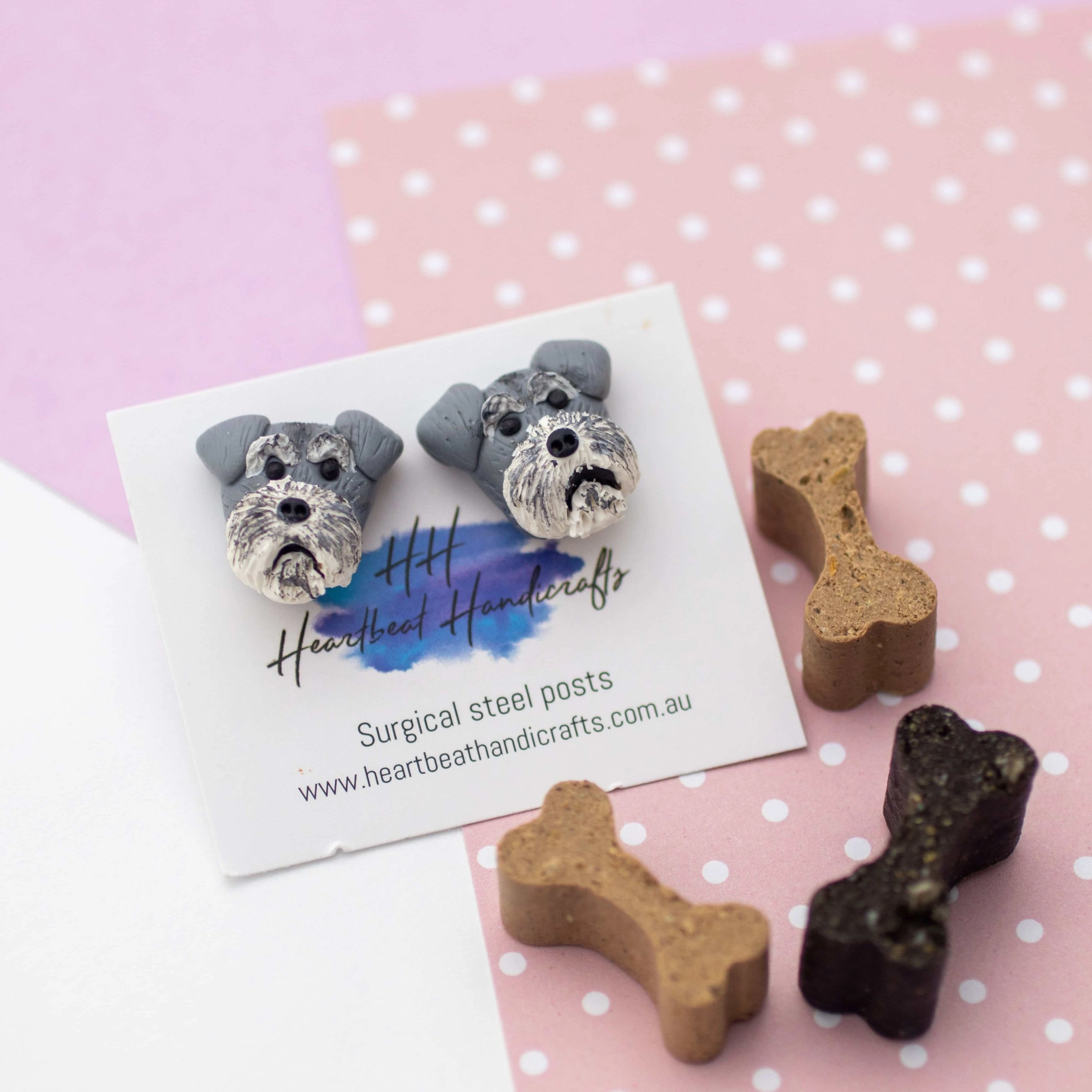 Handmade Polymer Clay Dog Stud Earrings - Multiple Breeds Available!
