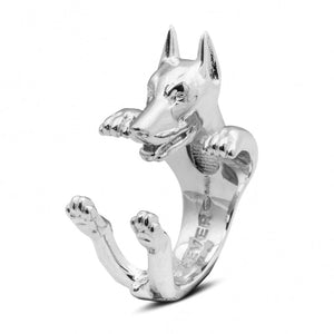 Dog Fever Sterling Silver Dog Hug Ring - Multiple Breeds Available