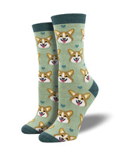 Load image into Gallery viewer, Bamboo Corgi Face Socks in Multiple Colors!
